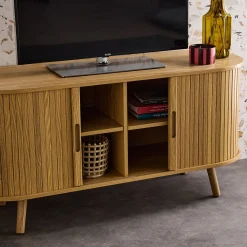Mobile TV scandinavo con 2 ante scorrevoli, 120cm