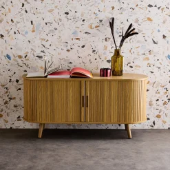 Mobile TV scandinavo con 2 ante scorrevoli, 120cm