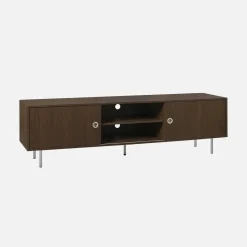 Mobile TV vintage in legno e acciaio inossidabile 2 ante, 180cm