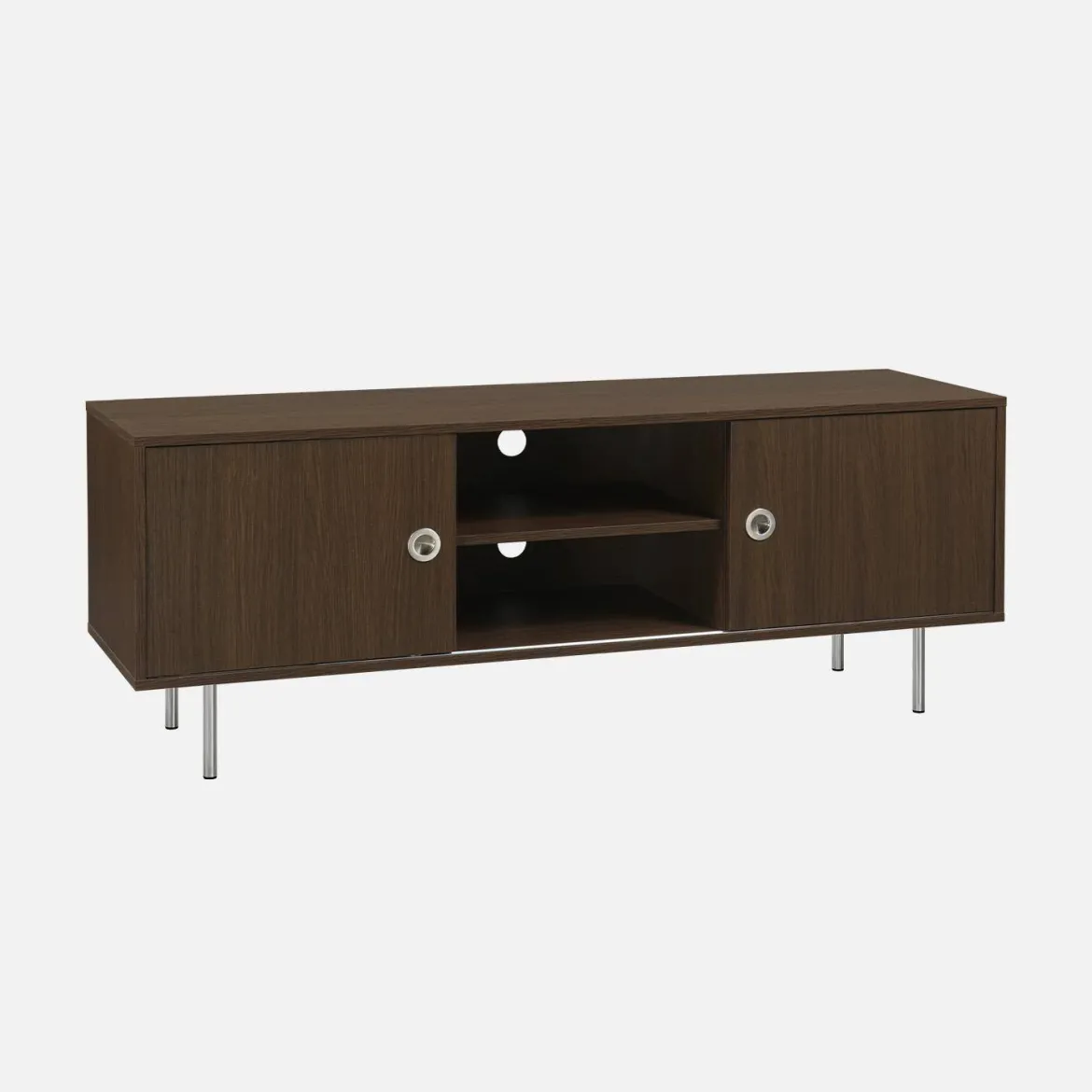 Mobile TV vintage in legno e acciaio inossidabile a 2 ante, 140cm