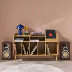 Mobile vinile XL vintage decorativo in legno, 130cm