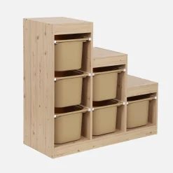 Mobile contenitore per bambini a scala con 6 contenitori
