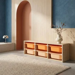 Mobile di stoccaggio per bambini con 6 contenitori colorati