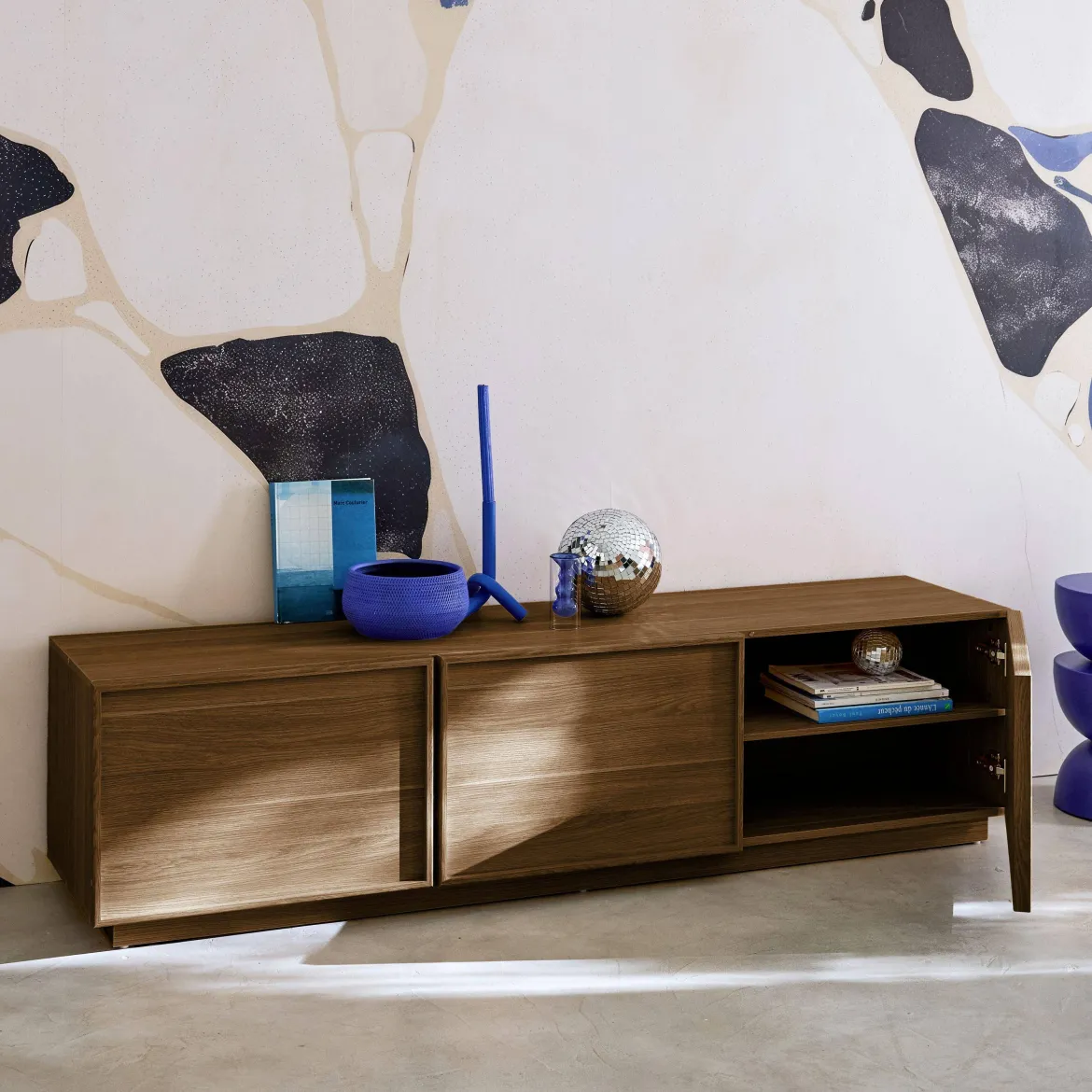 Mobile TV decorativo in legno 3 ante 180cm