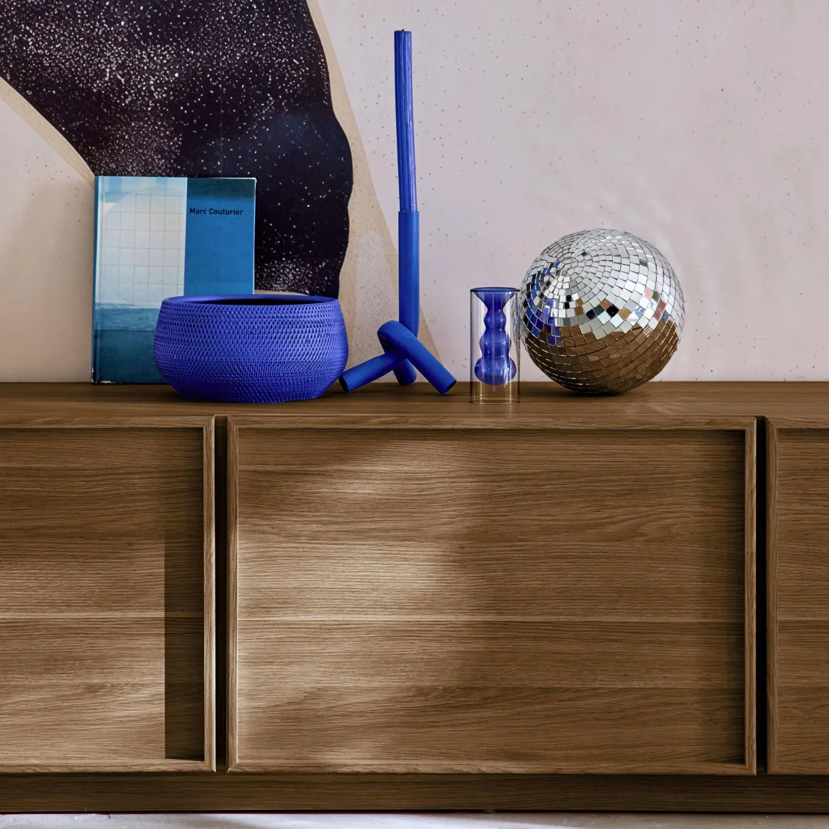 Mobile TV decorativo in legno 3 ante 180cm