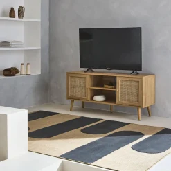 Mobile TV in cannage 2 livelli, 120cm