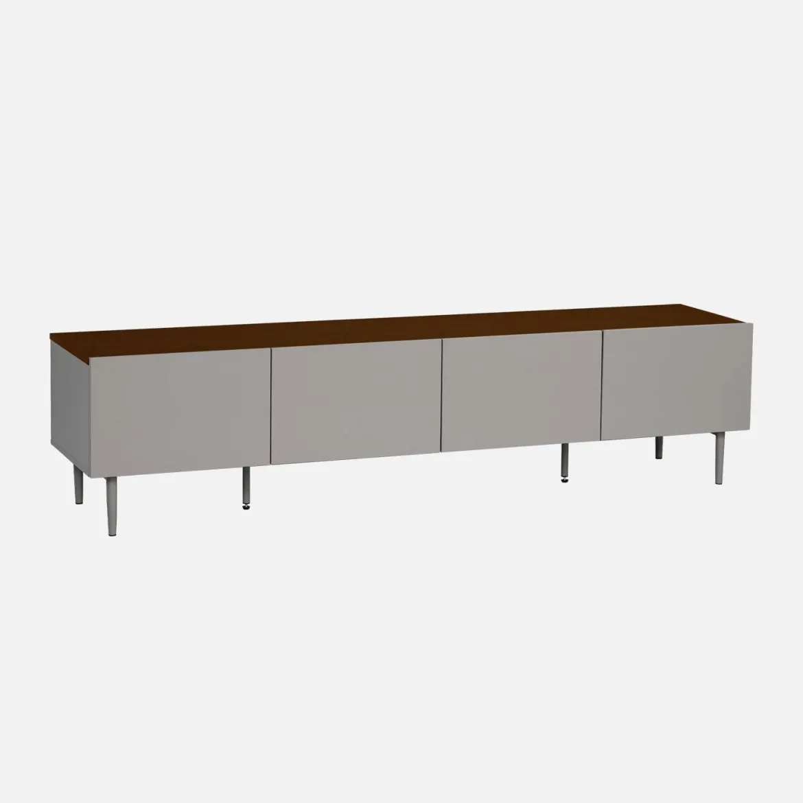 Mobile TV in metallo e decorazione in legno 4 ante, 180cm
