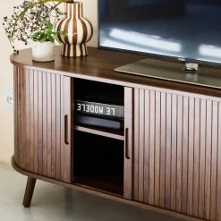 Mobile TV scandinavo con 2 ante scorrevoli, 120cm
