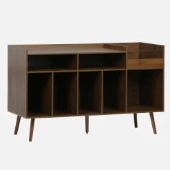 Mobili per vinili XL vintage effetto legno scuro, 130cm