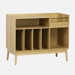 Mobili vintage per vinili con decorazioni in legno