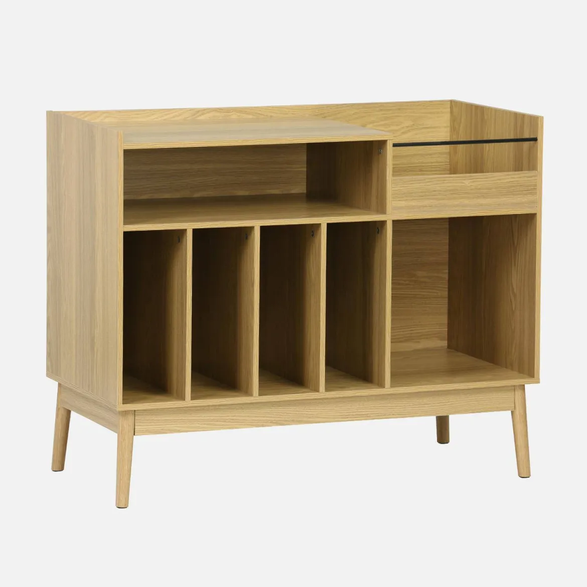 Mobili vintage per vinili con decorazioni in legno
