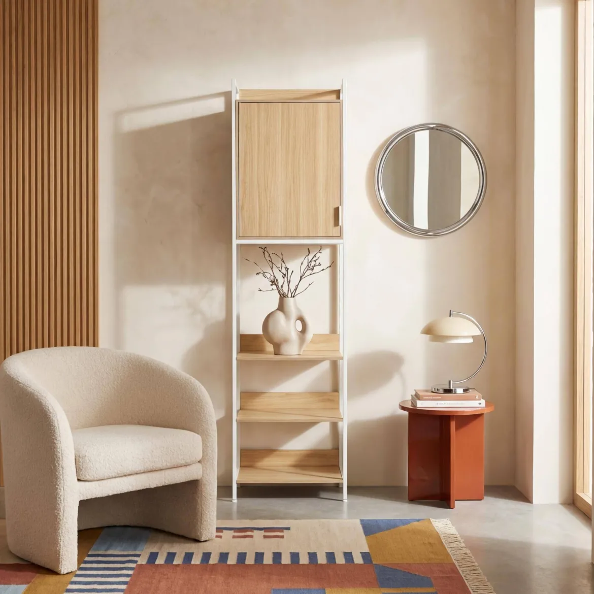 Modulo armadio con 5 ripiani e 1 anta