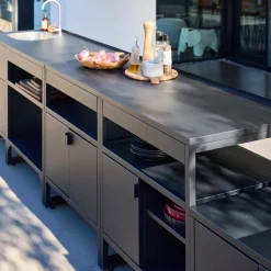 Modulo cucina da esternao in acciaio, 6 moduli