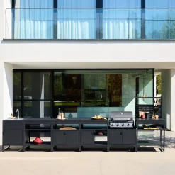 Modulo cucina da esternao in acciaio, 6 moduli