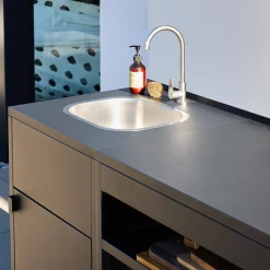 Modulo cucina da esternao in acciaio, 6 moduli