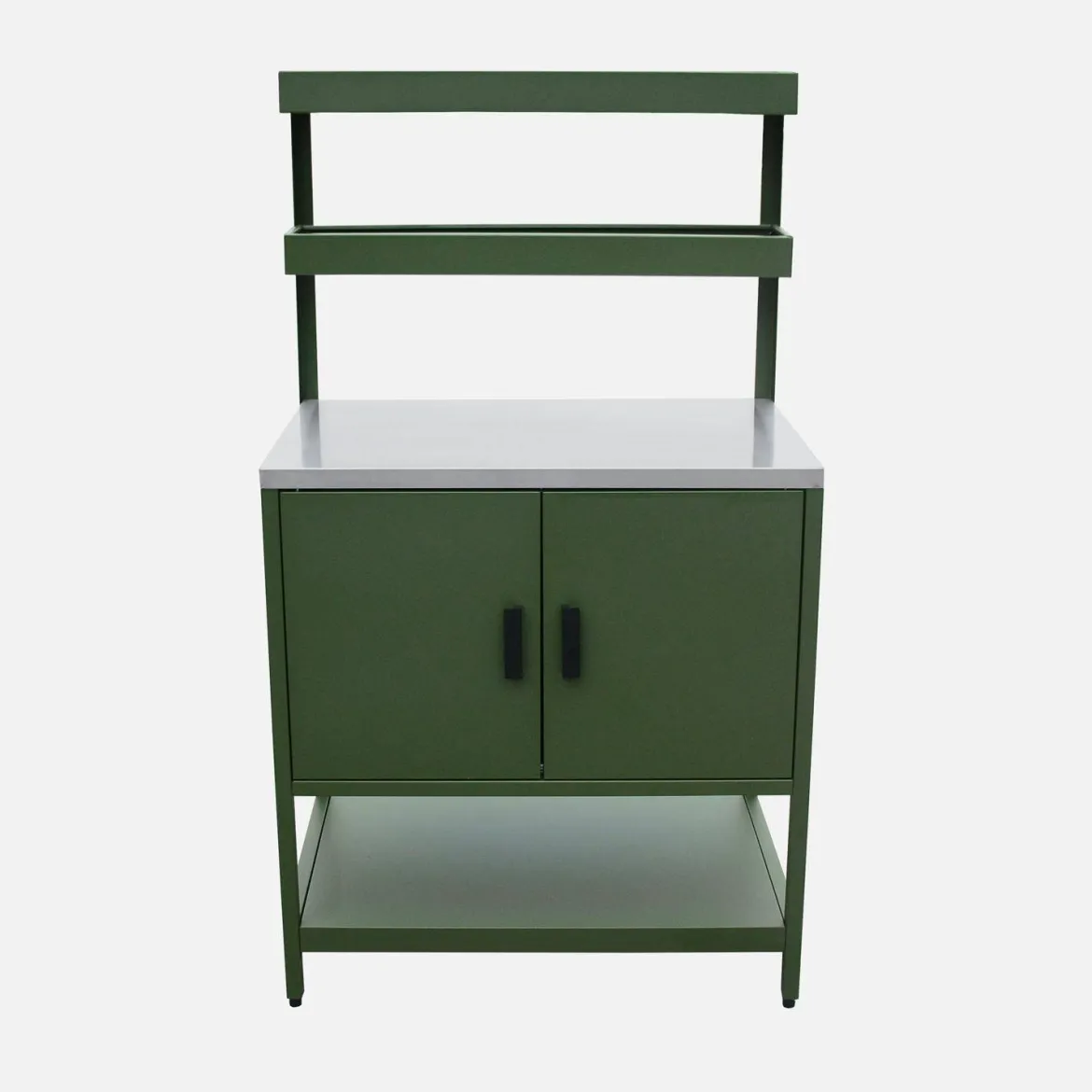 Modulo cucina da esterno in acciaio con 2 ripiani sospesi e 2 ante, 80cm