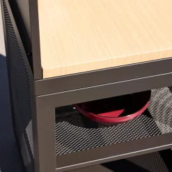 Modulo cucina da esterno in acciaio e decorazione in legno 1 ripiano, 60cm