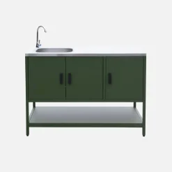 Modulo cucina da esterno in acciaio con lavandino, 120cm