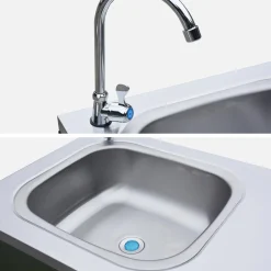 Modulo cucina da esterno in acciaio con lavandino, 120cm