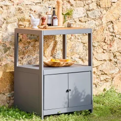 Modulo cucina da esterno in alluminio e polywood a 2 ante