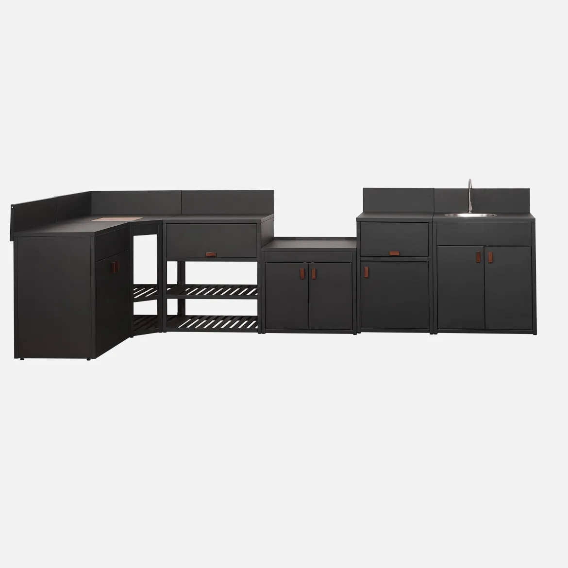 Modulo cucina da esterno in acciaio inossidabile, 6 moduli