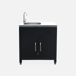 Modulo cucina da esterno in acciaio con lavello, 80cm