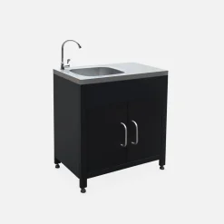 Modulo cucina da esterno in acciaio con lavello, 80cm