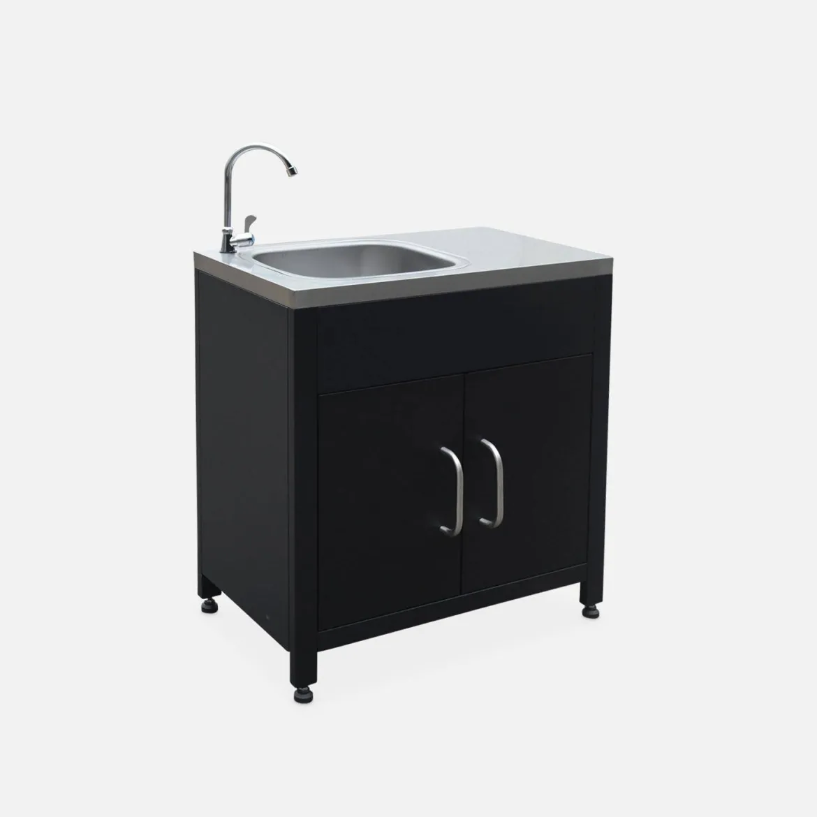 Modulo cucina da esterno in acciaio con lavello, 80cm