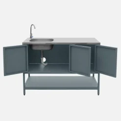 Modulo cucina da esterno con barbecue a gas a 3 bruciatori, 2 moduli