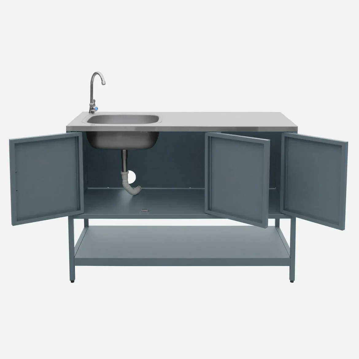 Modulo cucina da esterno con barbecue a gas a 3 bruciatori, 2 moduli
