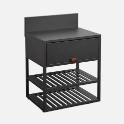 Modulo cucina da esterno in acciaio con 1 anta e 2 ripiani, 80cm