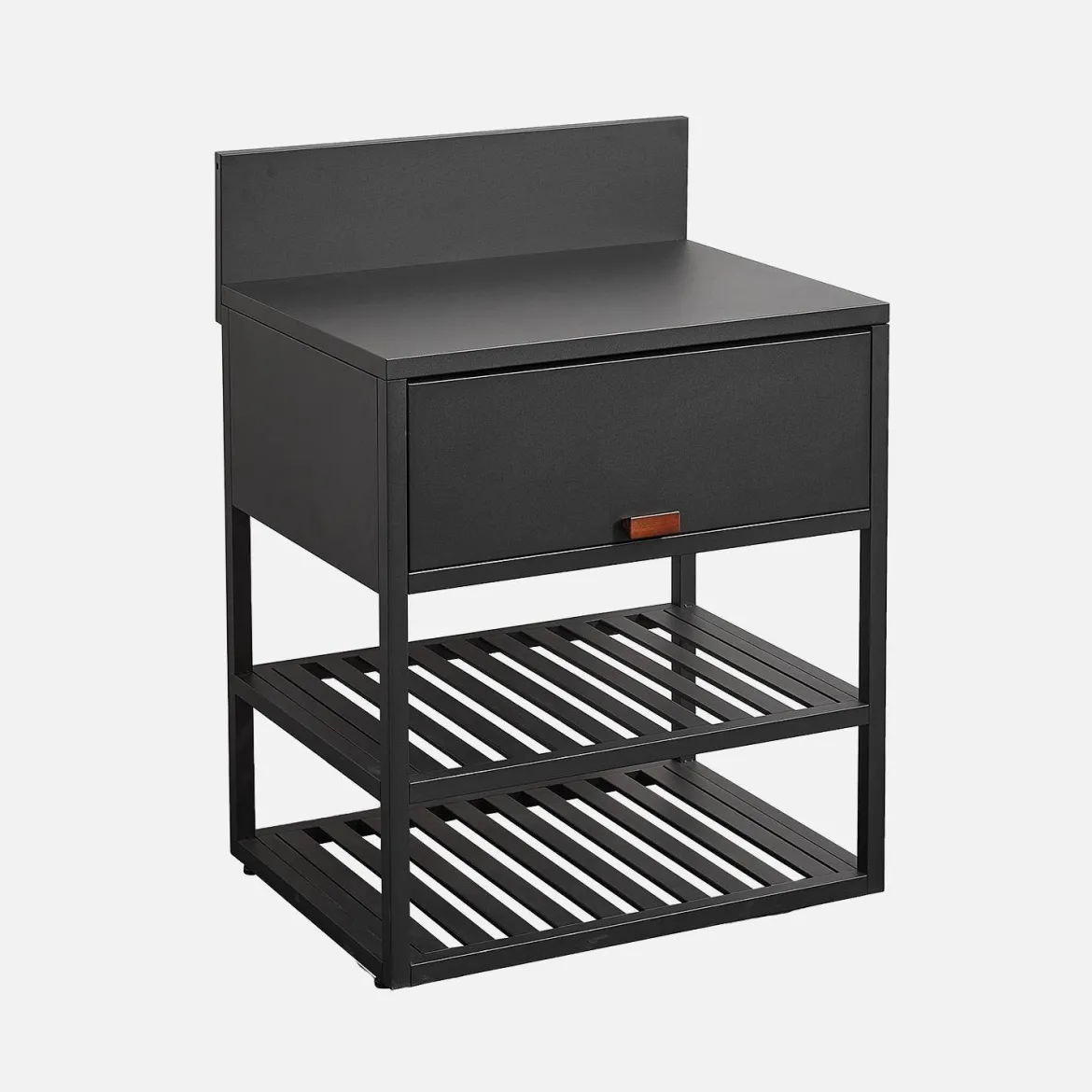 Modulo cucina da esterno in acciaio con 1 anta e 2 ripiani, 80cm