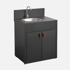 Modulo cucina da esterno in acciaio con lavello e 2 ante, 80cm
