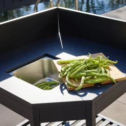 Modulo cucina da esterno in acciaio con accessori, 80cm