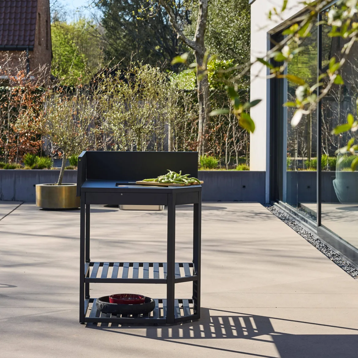 Modulo cucina da esterno in acciaio con accessori, 80cm