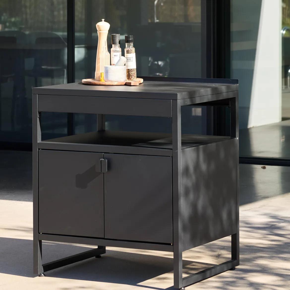 Modulo cucina da esterno in acciaio con 2 ante, 80cm