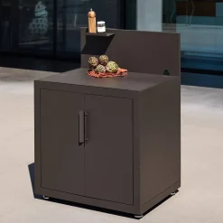 Modulo cucina da esterno in acciaio 2 porte 1 gancio, 80cm
