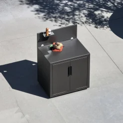 Modulo cucina da esterno in acciaio 2 porte 1 gancio, 80cm