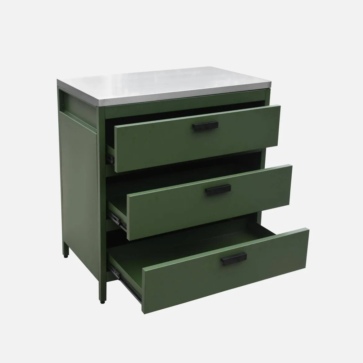 Modulo cucina da esterno in acciaio con 3 cassetti, 80cm