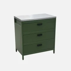 Modulo cucina da esterno in acciaio con 3 cassetti, 80cm