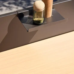 Modulo cucina da esterno acciaio e decorazione legno 1 ripiano, 80cm