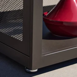 Modulo cucina da esterno acciaio e decorazione legno 1 ripiano, 80cm
