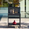 Modulo cucina da esterno in acciaio con 2 ripiani, 2 piani e supporto a parete, 80cm