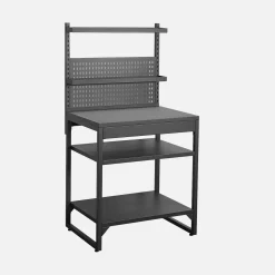 Modulo cucina da esterno in acciaio con 2 ripiani, 2 piani e supporto a parete, 80cm