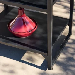 Modulo cucina da esterno in acciaio con 2 ripiani, 2 piani e supporto a parete, 80cm