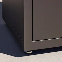Modulo cucina da esterno in acciaio con dettagli in legno a 2 ante e 1 gancio, 80cm