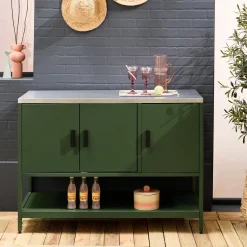 Modulo cucina da esterno in acciaio 3 ante e 1 ripiano, 120cm