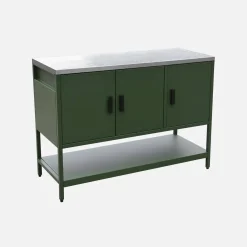 Modulo cucina da esterno in acciaio 3 ante e 1 ripiano, 120cm