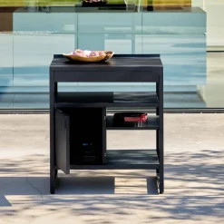 Modulo cucina da esterno in acciaio con 1 anta e 3 ripiani, 80cm