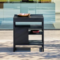 Modulo cucina da esterno in acciaio con 1 anta e 3 ripiani, 80cm
